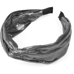 Knotted Headband with Metallic Texture Charcoal
